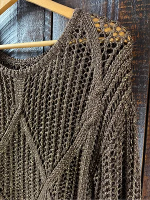 iJeans by Buffalo Bronze Shimmer Open-Knit Sweater - Small thumbnail 5