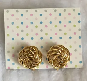 🌈3/$10 Cute Knot Gold Tone Clip-On Earrings thumbnail 3