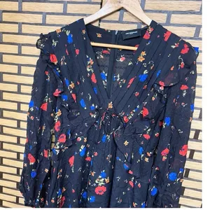 The Kooples Black Floral Dress Size 2‎ thumbnail 3