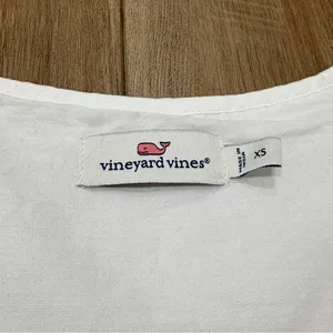 Vineyard Vines 🌟🌟 Island Cotton Eyelet Swing Tiered Tie Neck Dress White Sz Xs thumbnail 5