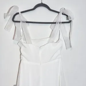 Lulus White Chiffon Tie-Sleeve Wedding Dress NWT Size Small White Formal Dress thumbnail 9