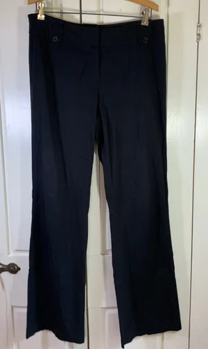 Ann Taylor LOFT Marisa‎ Black Wide Leg Trousers Dress Pants Womens Size 6 thumbnail 1