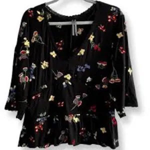 Anthropologie Parvati Floral Boho Embroidered Top Size Medium‎ thumbnail 8
