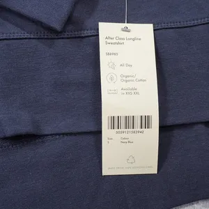 Sweaty Betty After Class Longline Crewneck Sweatshirt‎ Navy Blue Organic Cotton thumbnail 3