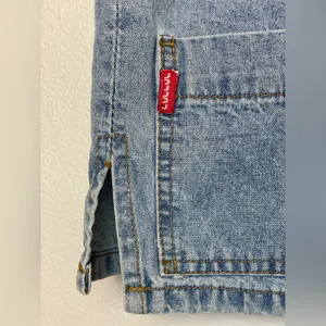 Vintage Denim Y2K Jou Jou‎ Vest Red Plaid Flannel Lining Size S thumbnail 5