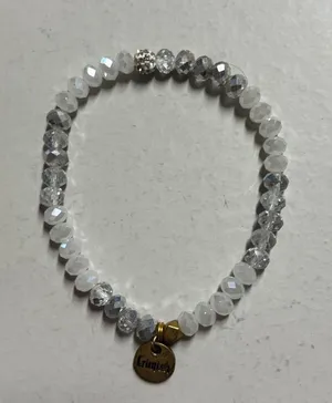 Erimish white/silver beaded Braceket thumbnail 1