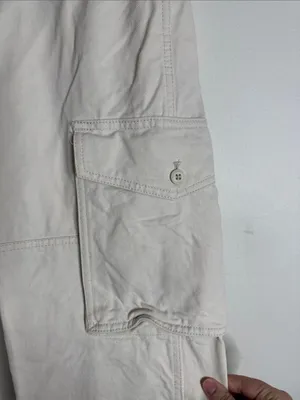 TNA Cotton Cargo Ivory Straight Leg Mid Rise Waist Pants Utility size 2 thumbnail 10