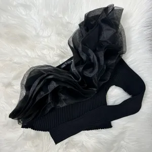 ZARA Crop Top Womens Size Medium Organza Party Glam Hollywood Avant Garde Bold thumbnail 3
