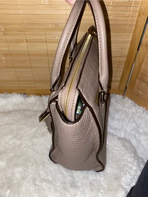 Michael Kors tan Pebbled Leather Satchel Bag purse thumbnail 2