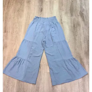 Blooming Jelly Haze Blue Tiered Palazzo Pants L Boho Resort Wide Leg thumbnail 3