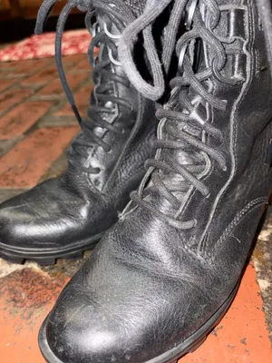 SOREL Phoenix Lace Leather Black Biker Waterproof Combat Boots Women's Sz 6.5 thumbnail 3