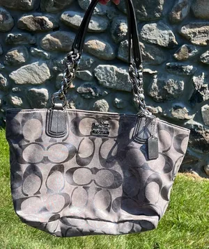 Coach Silver Monogrammed Tote Bag thumbnail 1