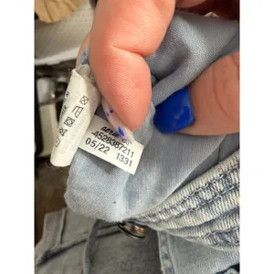 AERIE Denim Shortalls Raw‎ Hem Size S thumbnail 4