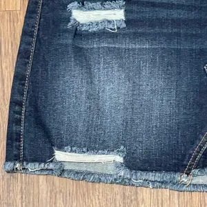 Wax Jean Denim Distressed Mini Skirt Size Large thumbnail 2