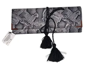 NWT White House Black Market Snakeskin Jewelry Roll Travel Organizer Tassel‎ thumbnail 1