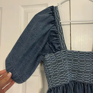 Free People Easy to Love Denim Mini Dress thumbnail 5