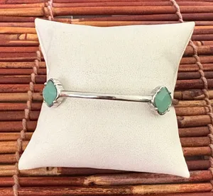 Lia Sophia Silver Bangle Bracelet with Mint Accents thumbnail 1