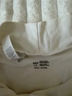 aerie White Ribbed High-Cut cheeky Bikini Bottom thumbnail 4