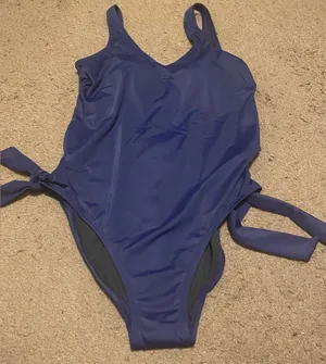 New NWT Coastal Blue Navy‎ Side Tie Full Coverage One Piece Swimsuit Size Medium thumbnail 1