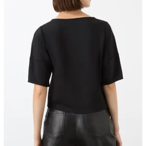 Spanx AirEssentials Puff Sleeve Desk to Dinner Elbow Sleeve Top Very Black L thumbnail 4