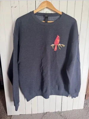 Gildan Crewneck Sweatshirt Dark Heather Blue Size L thumbnail 1