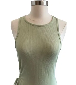 Sleeveless Knit Midi Dress With Cut Out Tie Side By Planet Gold thumbnail 3