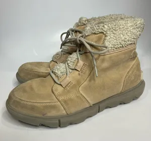 Explorer next carnival waterproof boots cream suede lace up boots womens size 10 thumbnail 2
