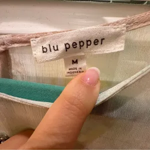 Blu Pepper Fall flowy baby doll mini tiered party short casual‎ dress size medium thumbnail 7