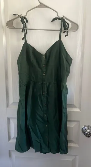 Aerie Green Summer Dress Midi thumbnail 1