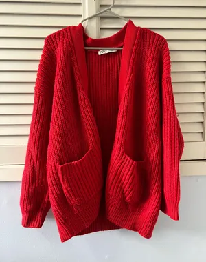 Red ZARA Oversized Sweater thumbnail 1