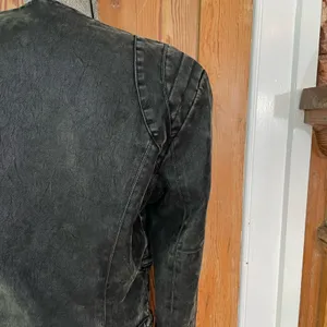 Blanc Noir BNCI Faux Leather Asymmetrical Zip Sleeve Moto Jacket Sz L 💚🎀 thumbnail 11
