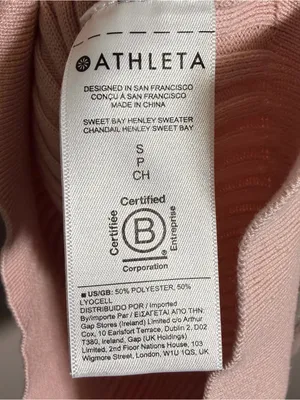 Athleta collared ribbed sweater light pink size small thumbnail 7