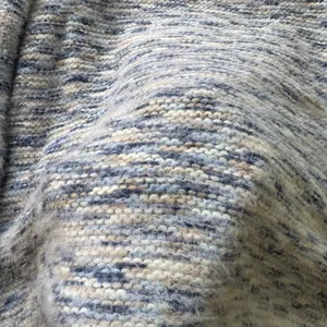 Marled Fuzzy Oversized Crew Knit Sweater Gray thumbnail 5