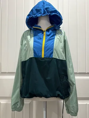 Old Navy Active Colorblock Hooded Rain Jacket in Blue, Ment & Green Size M thumbnail 1
