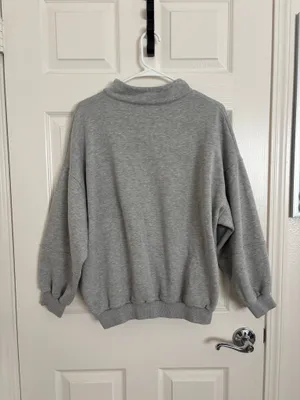 Princess Polly Quarter Zip Grey Pullover Sweatshirt thumbnail 5