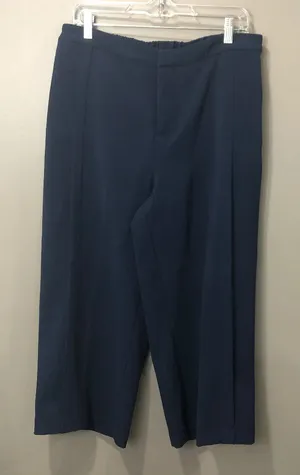 H by Halston NWOT 14 Navy Blue Cropped dress pants thumbnail 1