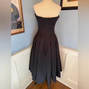 House of CB Lady Strapless Midi Dress in Black sz L thumbnail 6