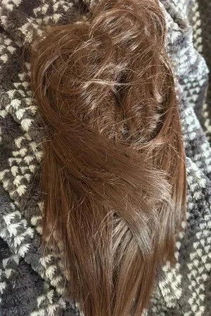 Messy hair bun auburn color faux hair extension thumbnail 1