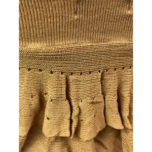 Urban Outfitters Kimchi Blue Callie Ruffle Brown Sleeveless Sweater Tank Top XS thumbnail 4