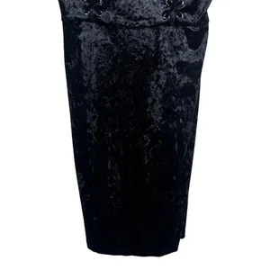 GUESS Lace Up Crushed Velvet Bodycon Mini Dress Black Gothic Grunge Size XS thumbnail 4