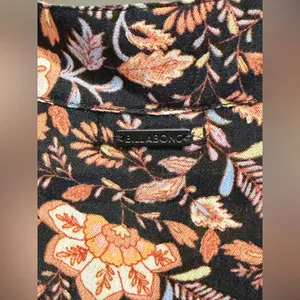 Billabong Sweetest Dream Floral Mini Dress Black Pebble Long Sleeve L thumbnail 12