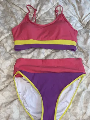 Amazon Women’s Bikini Set size L worn once Pink Size L thumbnail 1