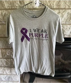 Fruit of the Loom Epilepsy & Pancreatic Cancer Support Gray Tee thumbnail 1