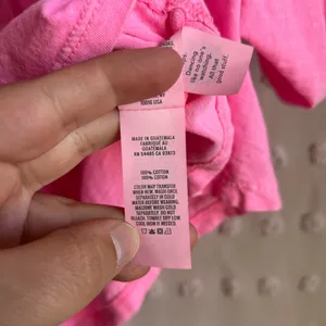 Aerie Oversized Short Sleeve Tee Sz S Neon Pink thumbnail 7