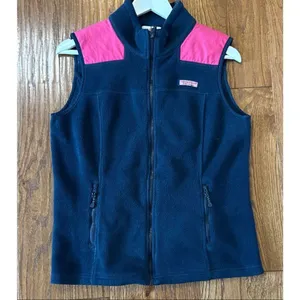 Vineyard Vines navy and pink fleece vest M thumbnail 10