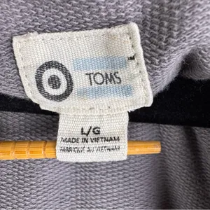 TOMS Women's Large ZIP-UP HOODIE Gray 100% Cotton Longer‎ Length thumbnail 5