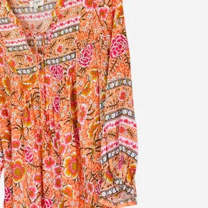 Umgee tangerine orange mix print floral top size M thumbnail 9