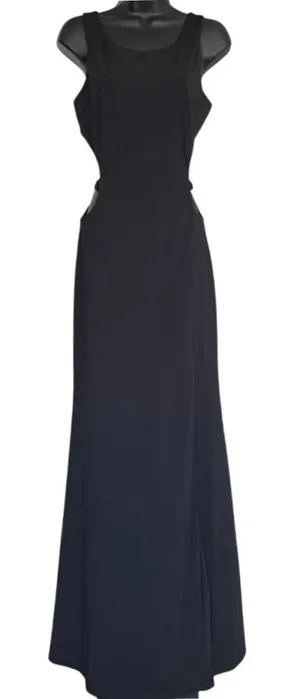 NWT Steppin Out Cut Out Maxi Dress‎ Sz 7 Black Formal Prom Evening Slit thumbnail 1
