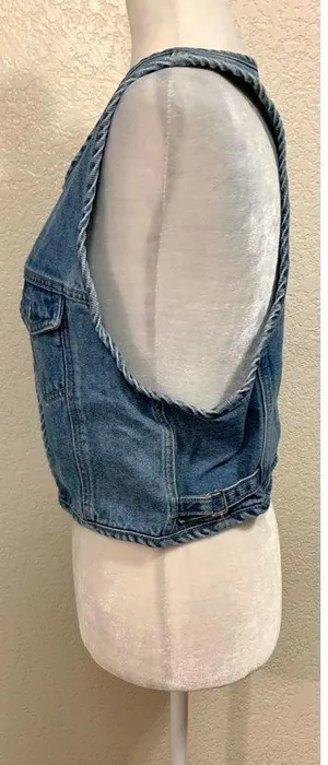 New York Line Vintage 90s Blue Denim Vest thumbnail 2
