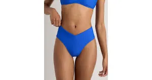 New Quince Italian V-Cut High-Rise Bikini Bottom in Electric Blue Size Small thumbnail 2